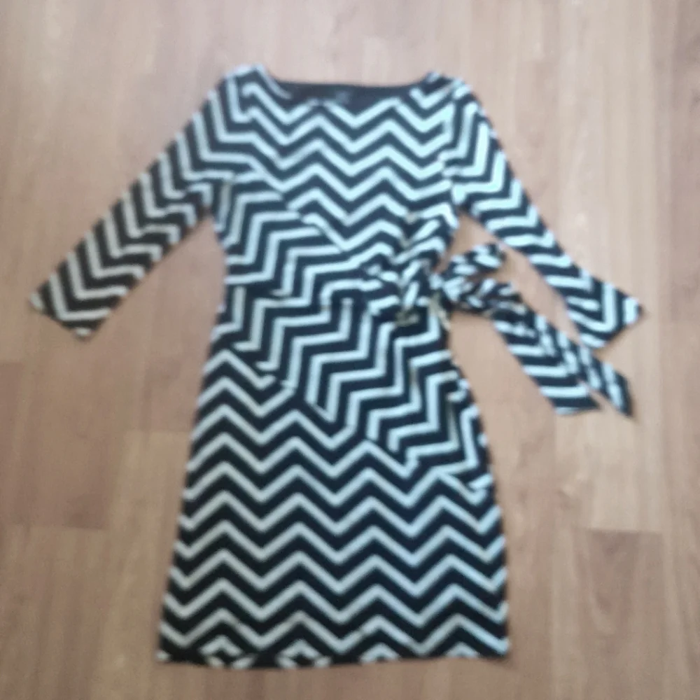 NWOT ANN TAYLOR Black & White Dress Small Petite - Picture 1 of 5